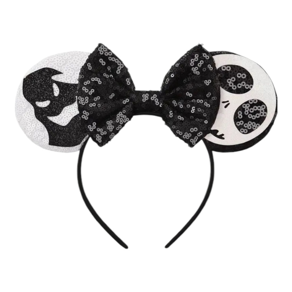 Nightmare Before Christmas Sequin Mouse Ears Headband One Size Black & W… - Picture 7 of 8